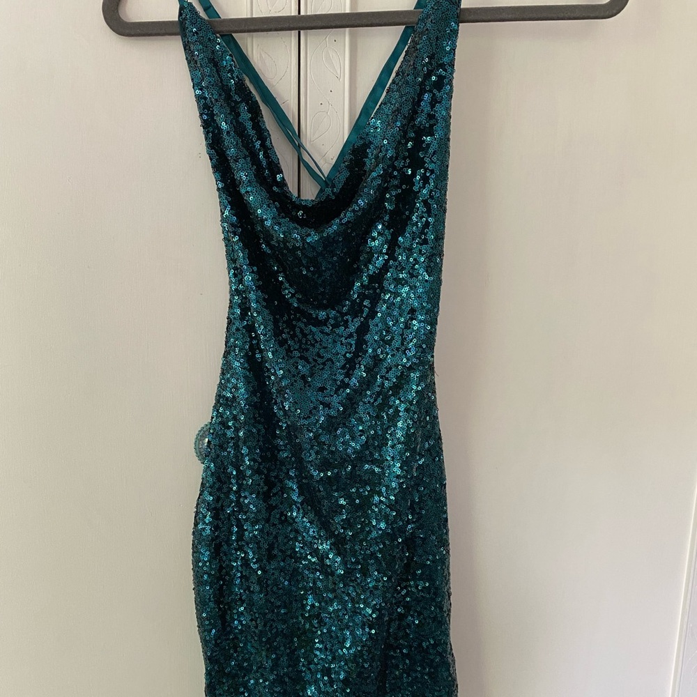 Green Sequin Mini Dress
